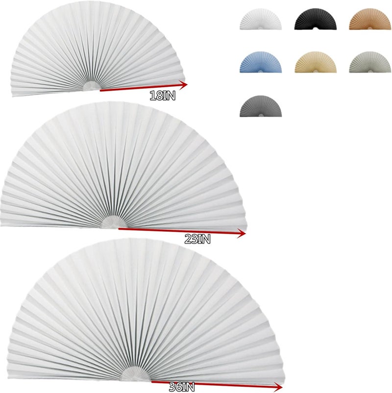 Garayma Arch Window Pleated Blinds Half Circle Window Shades Cordless Non-Woven Self Adhesive Shades Half Moon Round Window Cover Easy to Cut & Install - Image 2